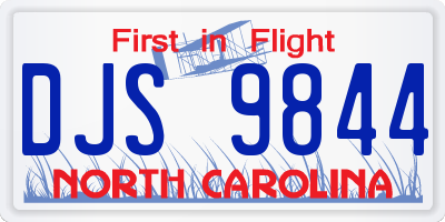 NC license plate DJS9844