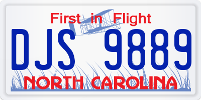 NC license plate DJS9889