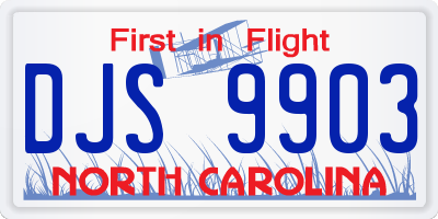 NC license plate DJS9903
