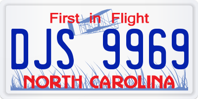 NC license plate DJS9969