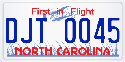 NC license plate DJT0045