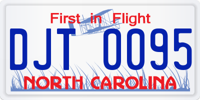 NC license plate DJT0095