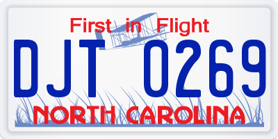 NC license plate DJT0269