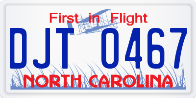NC license plate DJT0467