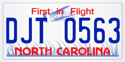 NC license plate DJT0563