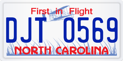 NC license plate DJT0569