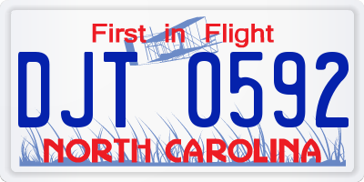 NC license plate DJT0592
