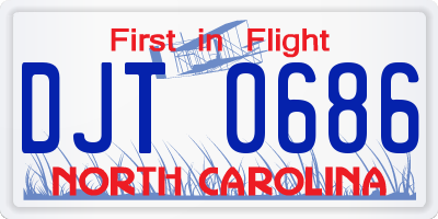 NC license plate DJT0686