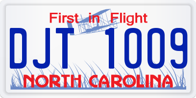 NC license plate DJT1009