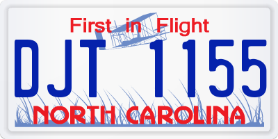 NC license plate DJT1155
