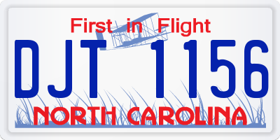 NC license plate DJT1156