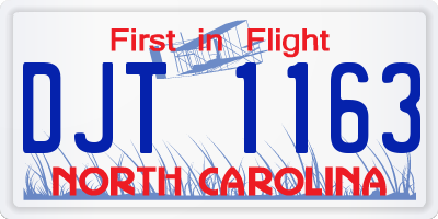 NC license plate DJT1163