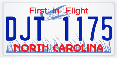 NC license plate DJT1175