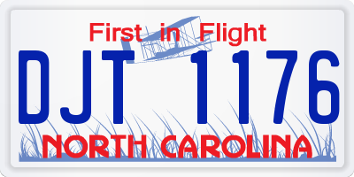 NC license plate DJT1176