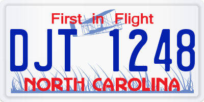 NC license plate DJT1248