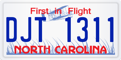 NC license plate DJT1311
