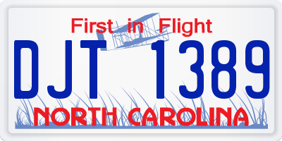 NC license plate DJT1389