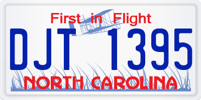 NC license plate DJT1395
