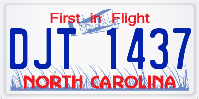 NC license plate DJT1437