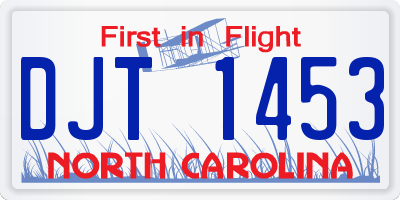 NC license plate DJT1453