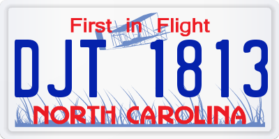 NC license plate DJT1813