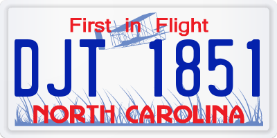 NC license plate DJT1851