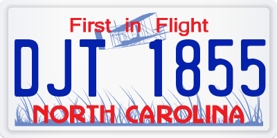 NC license plate DJT1855