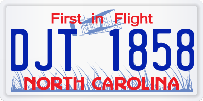 NC license plate DJT1858