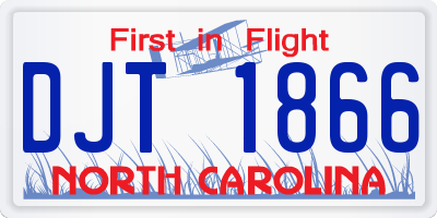 NC license plate DJT1866