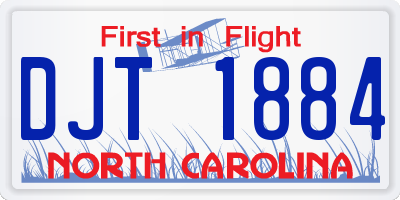 NC license plate DJT1884