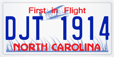 NC license plate DJT1914