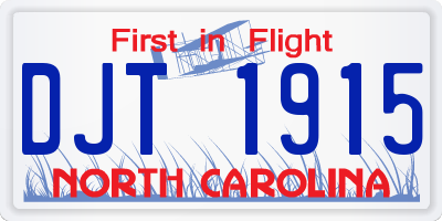 NC license plate DJT1915