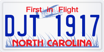 NC license plate DJT1917