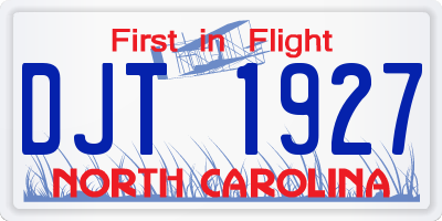 NC license plate DJT1927