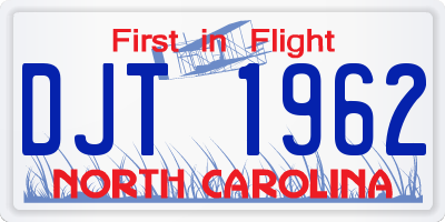 NC license plate DJT1962