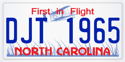 NC license plate DJT1965