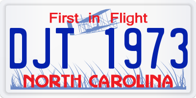 NC license plate DJT1973