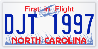 NC license plate DJT1997