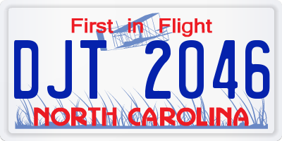 NC license plate DJT2046