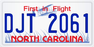 NC license plate DJT2061