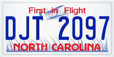 NC license plate DJT2097