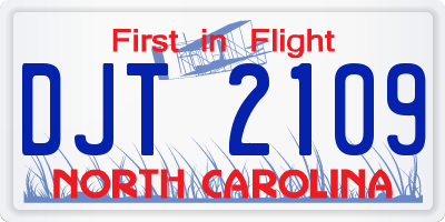 NC license plate DJT2109