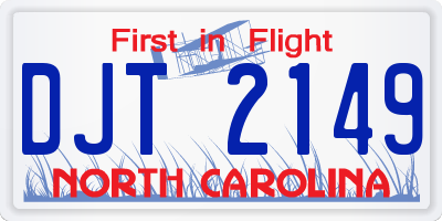 NC license plate DJT2149