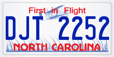NC license plate DJT2252