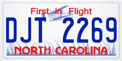 NC license plate DJT2269