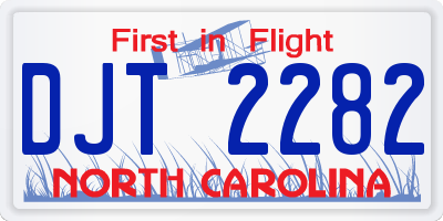 NC license plate DJT2282