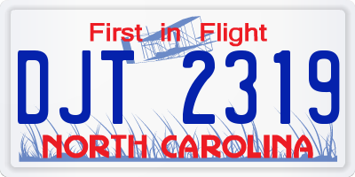 NC license plate DJT2319