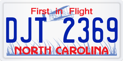 NC license plate DJT2369