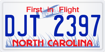 NC license plate DJT2397