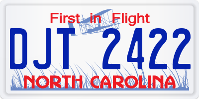 NC license plate DJT2422